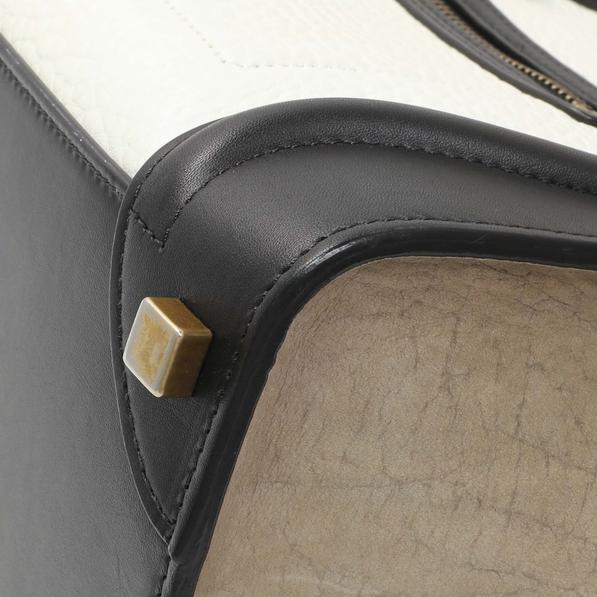 Exclusive Celine Tricolor Calfskin Suede Micro Luggage Tote — Detail View