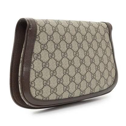 Exclusive Gucci GG Supreme Monogram Textured Dollar Calfskin Blondie Chain Shoulder Flap — Side View