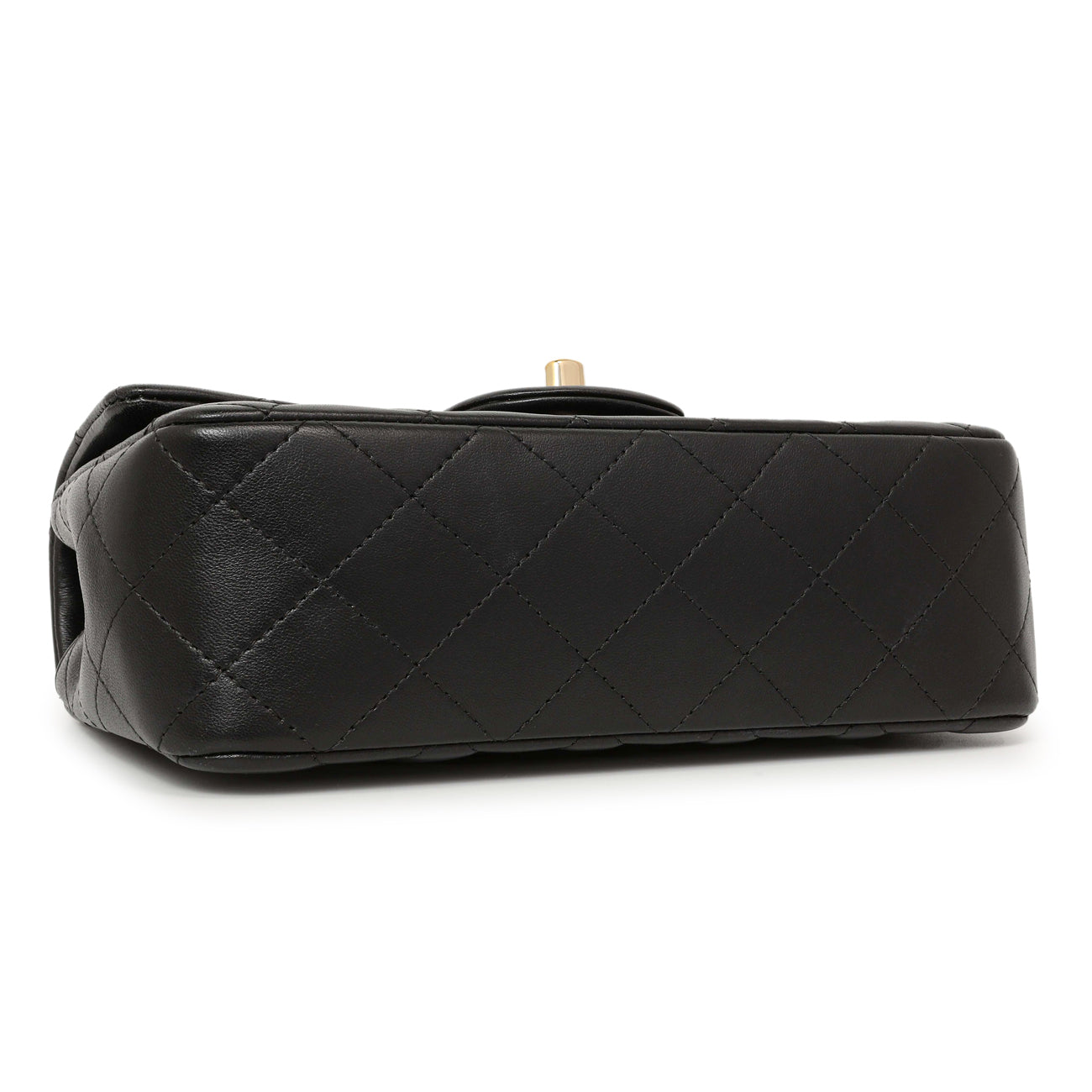 Exclusive Chanel Black Quilted Lambskin Mini Rectangular Flap — Top View