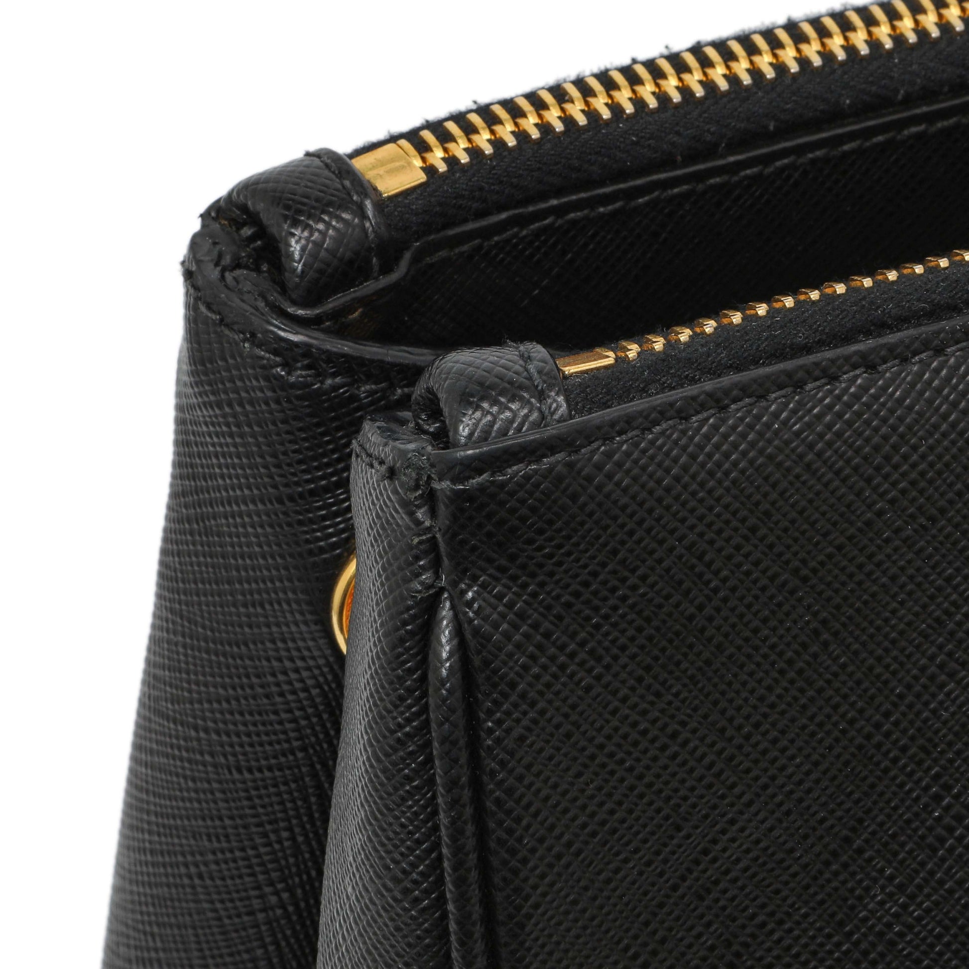 Exclusive Prada Black Saffiano Small Galleria Double Zip Tote — Alternate View 10