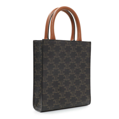 Exclusive Celine Triomphe Canvas Calfskin Mini Vertical Cabas — Side View