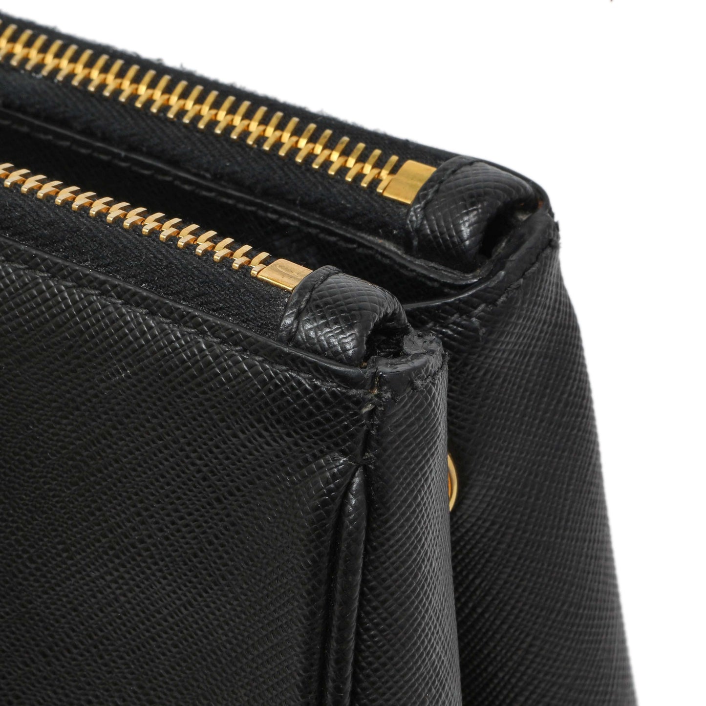 Exclusive Prada Black Saffiano Small Galleria Double Zip Tote — Alternate View 11