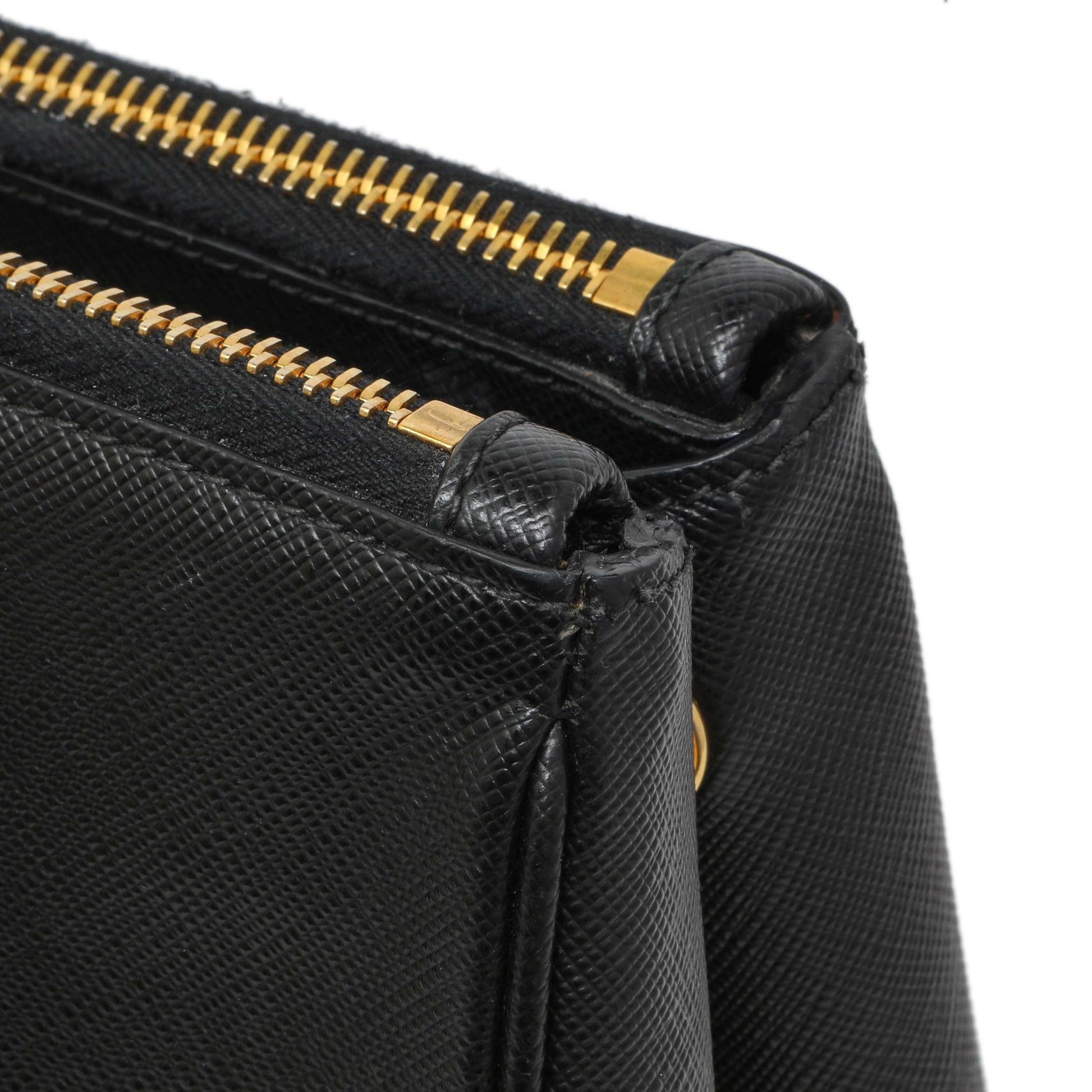 Exclusive Prada Black Saffiano Small Galleria Double Zip Tote — Alternate View 11