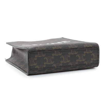 Exclusive Celine Triomphe Canvas Calfskin Mini Vertical Cabas — Back View