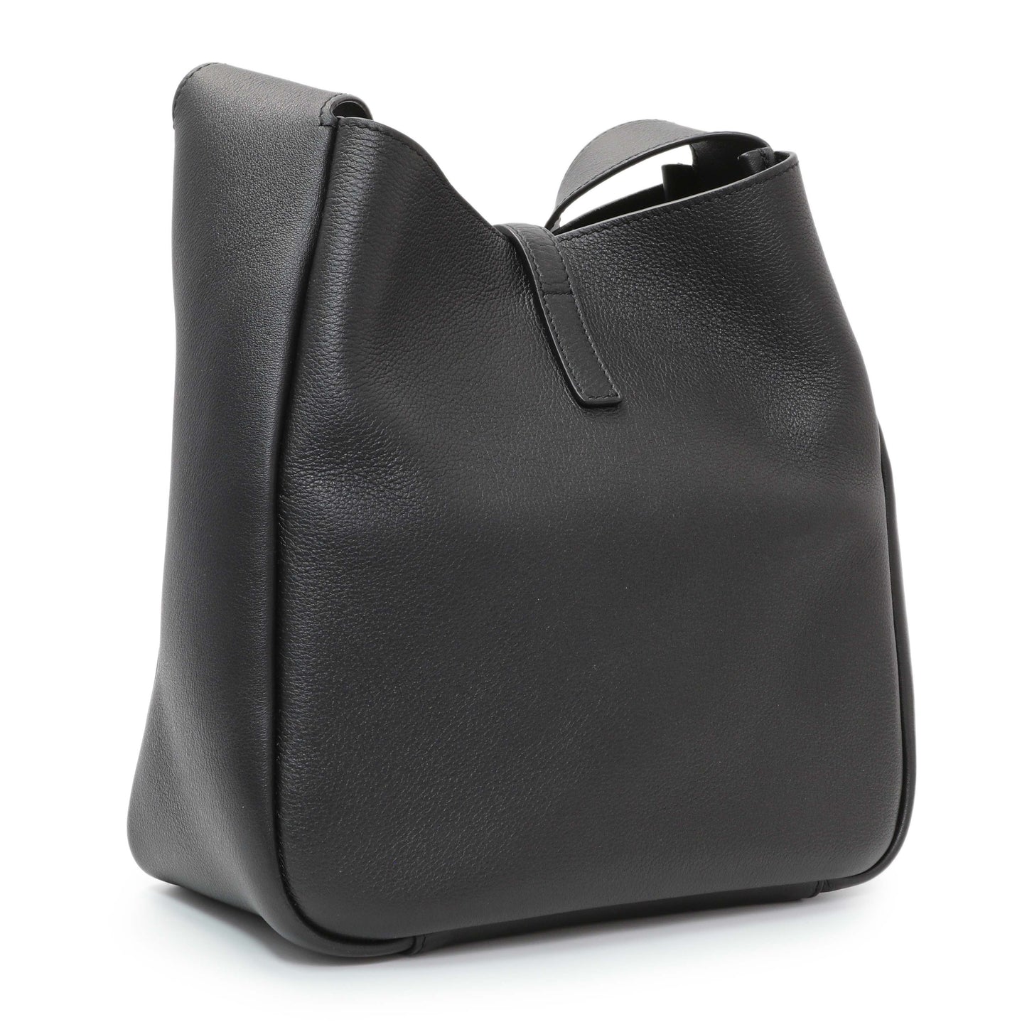 Exclusive Saint Laurent Black Calfskin Small Le 5 A 7 Soft Hobo — Side View