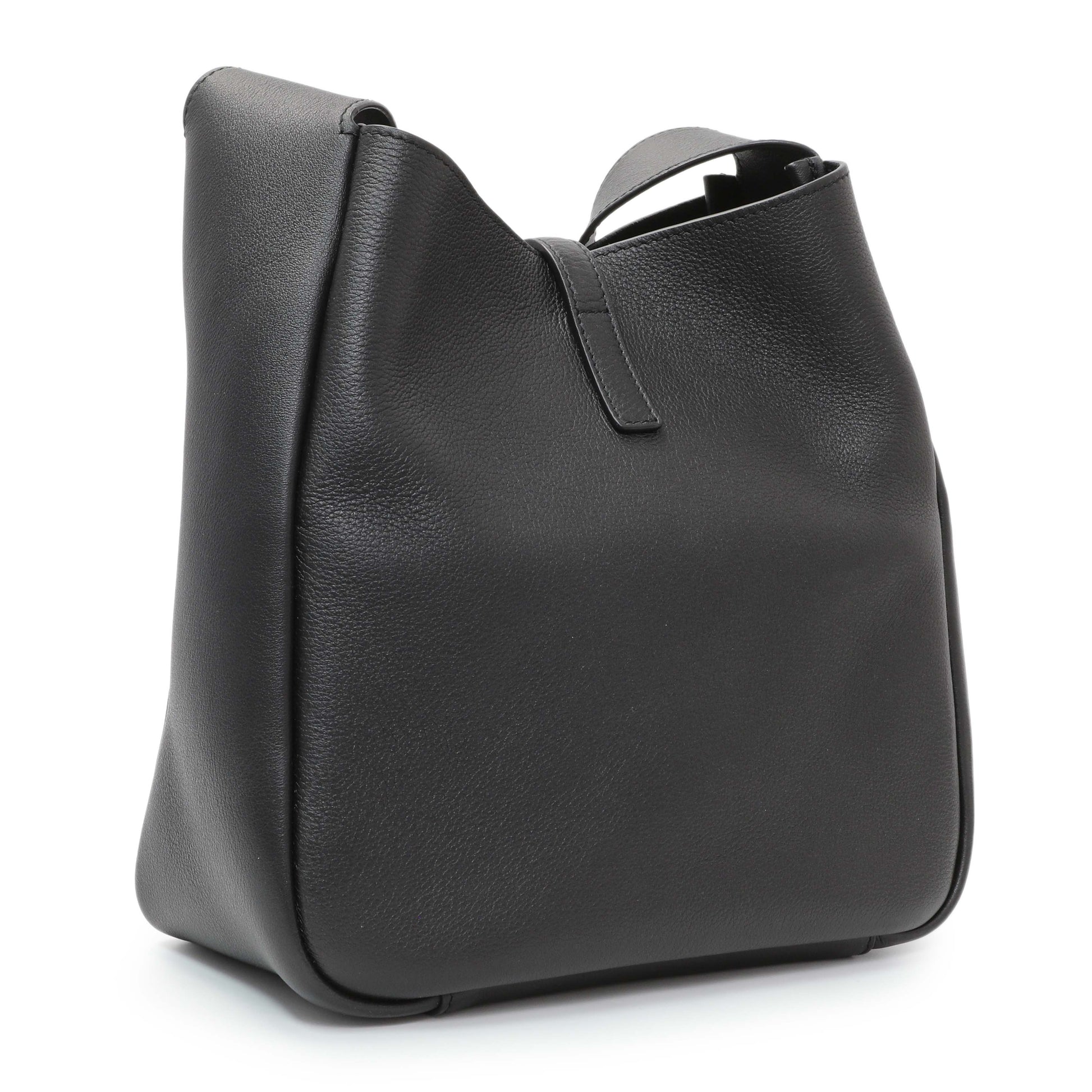 Exclusive Saint Laurent Black Calfskin Small Le 5 A 7 Soft Hobo — Side View