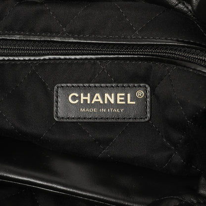 Exclusive Chanel Black Quilted Shiny Calfskin Small 22 — Detail View