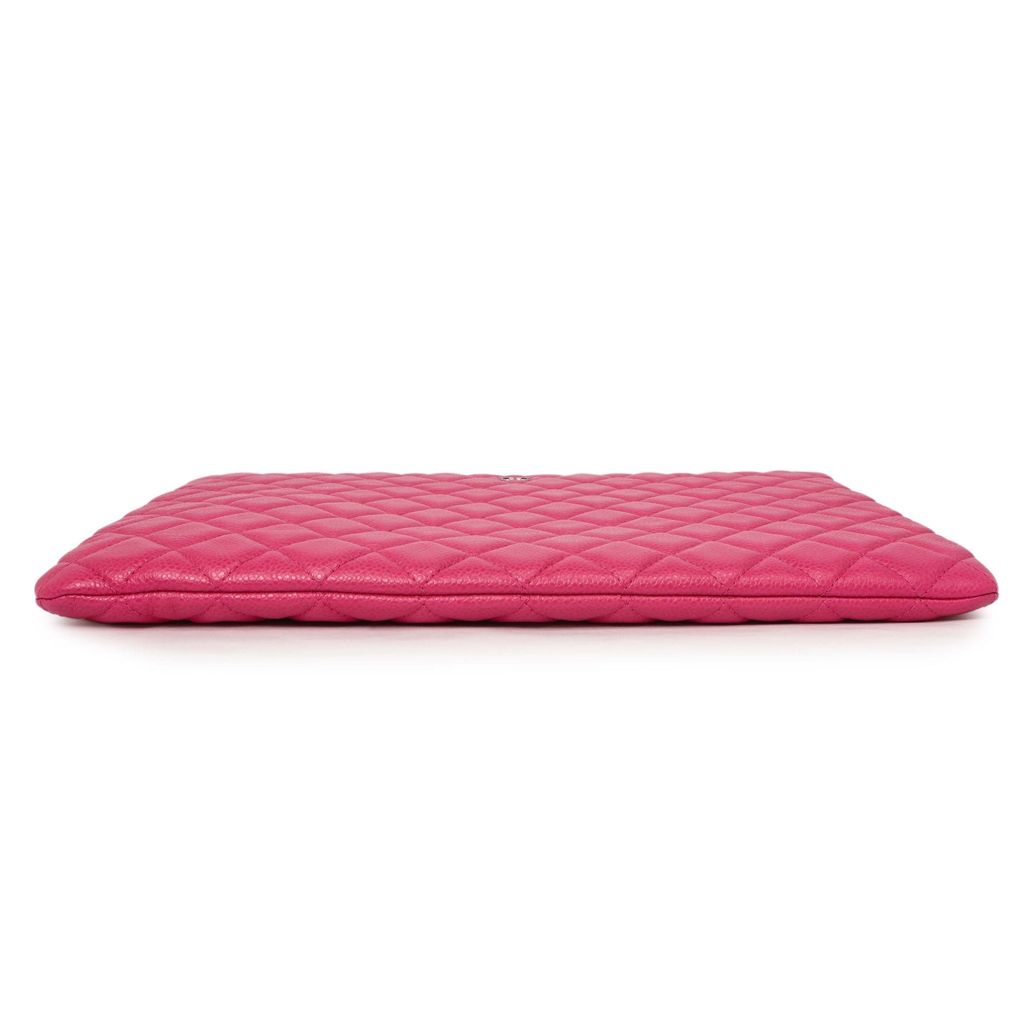 Exclusive Chanel Pink Quilted Caviar Large Cosmetic Case — Back View