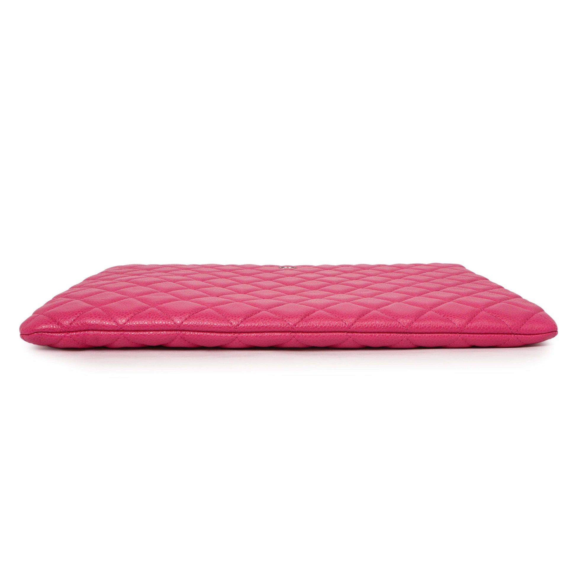 Exclusive Chanel Pink Quilted Caviar Large Cosmetic Case — Back View