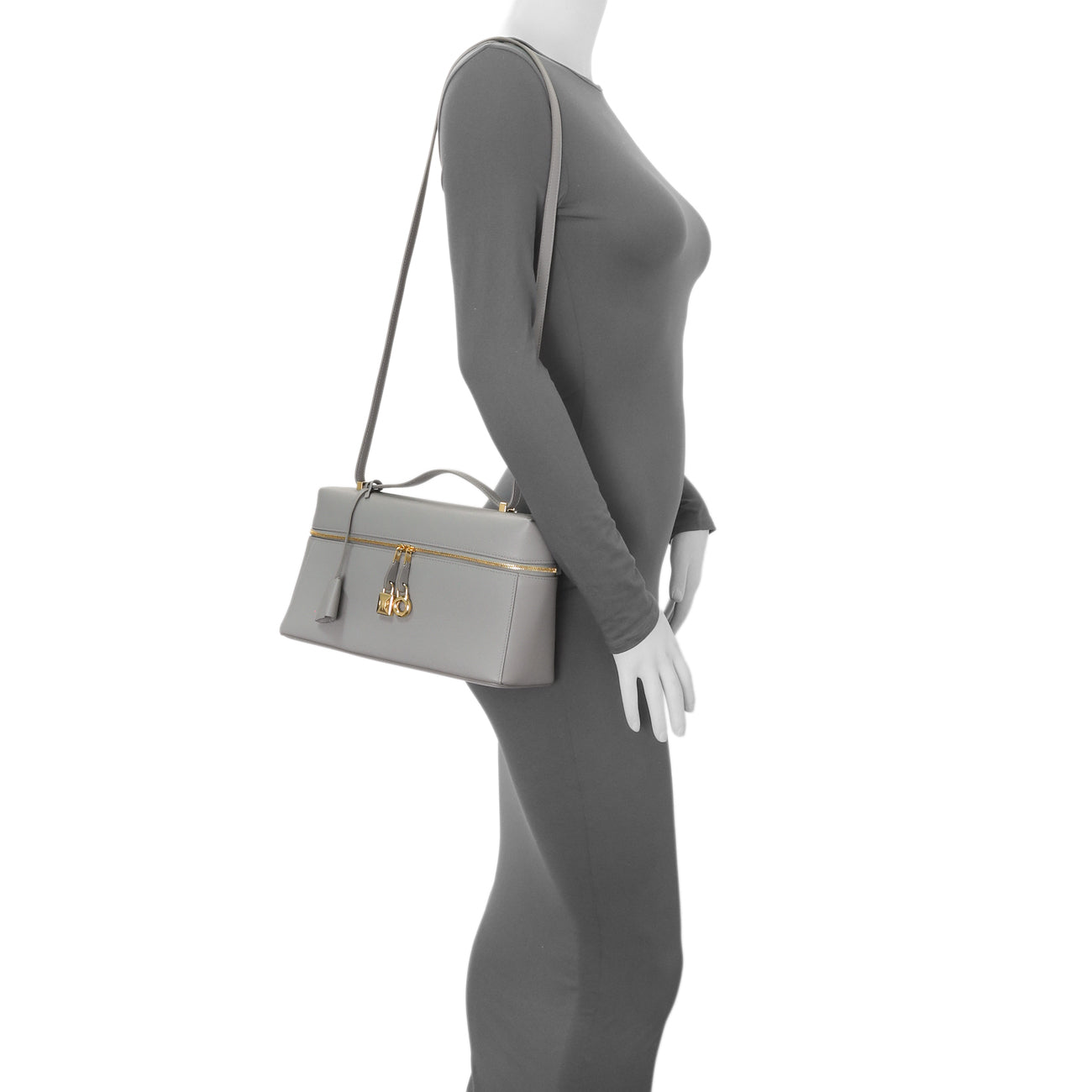 Exclusive Loro Piana Grey Textured Calfskin Extra Bag L27 — Alternate View 7