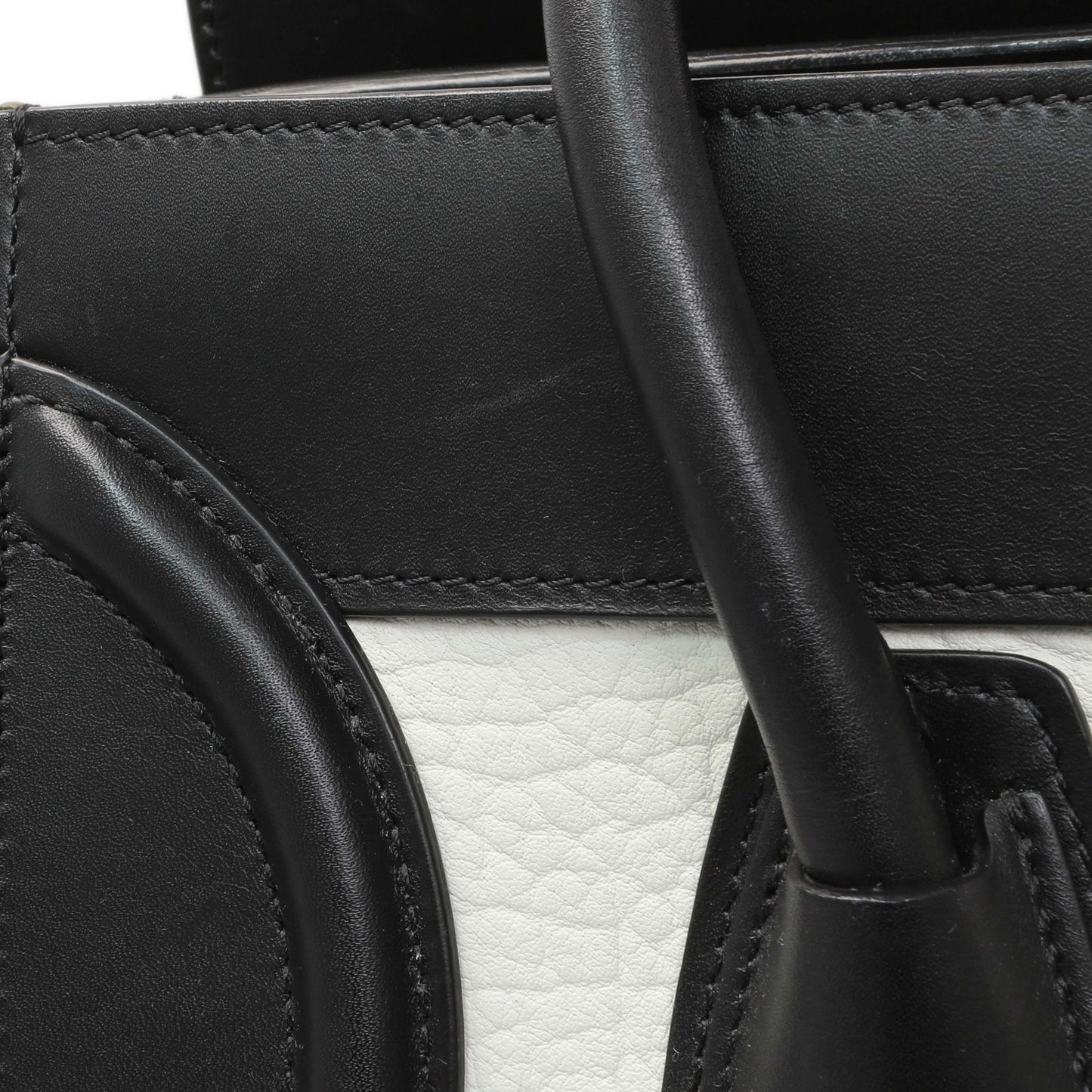 Exclusive Celine Tricolor Calfskin Suede Micro Luggage Tote — Alternate View 10
