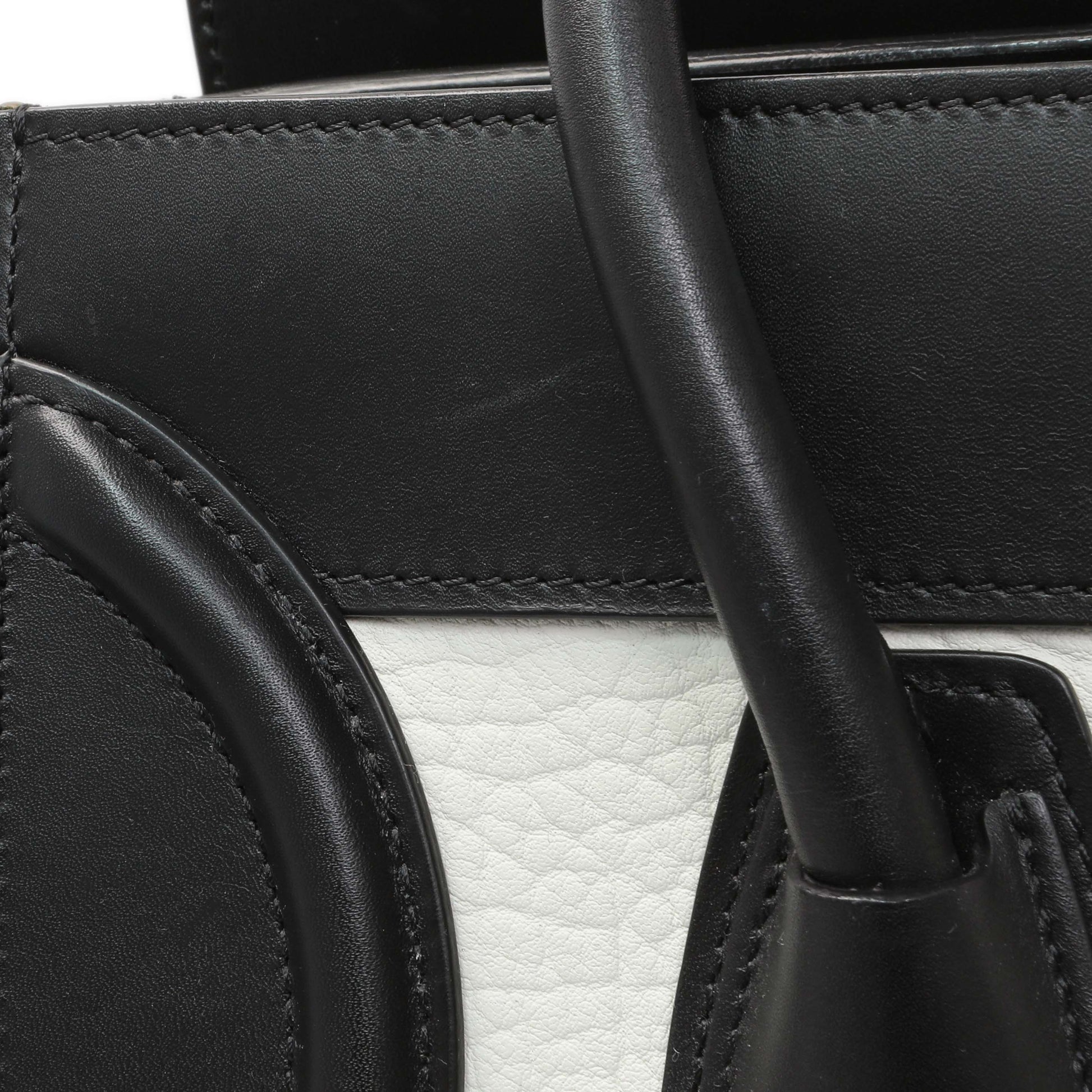 Exclusive Celine Tricolor Calfskin Suede Micro Luggage Tote — Alternate View 10