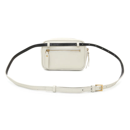 Exclusive Saint Laurent Cream Calfskin Matelasse Monogram Lou Belt Bag — Side View