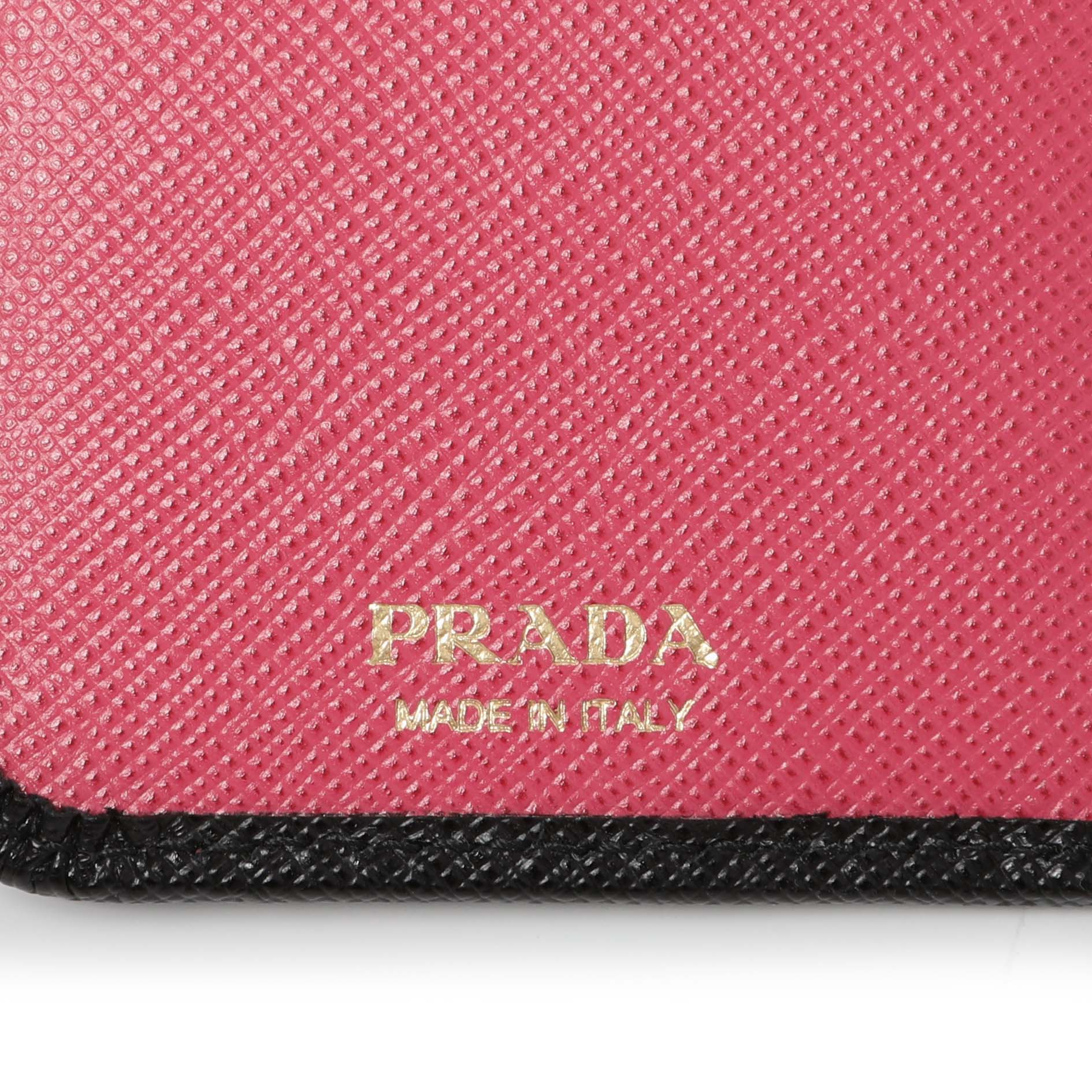 Exclusive Prada Black Saffiano Compact Wallet — Lifestyle View