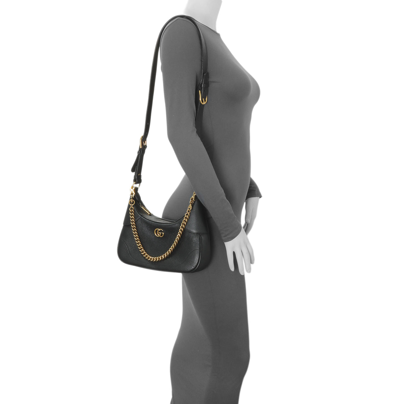Exclusive Gucci Black Goatskin Small Aphrodite Shoulder Bag — Alternate View 8