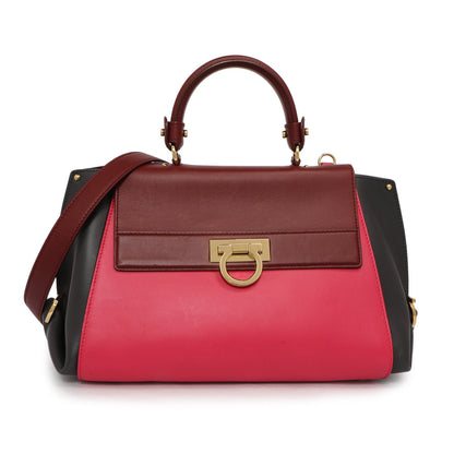 Exclusive Salvatore Ferragamo Multicolor Calfskin Sofia Shoulder Bag — Front View
