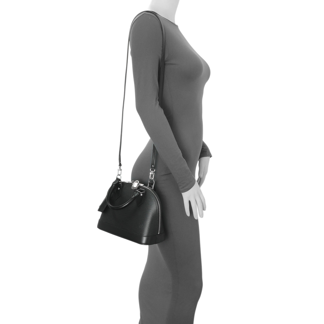 Exclusive Louis Vuitton Black Epi Alma BB — Lifestyle View