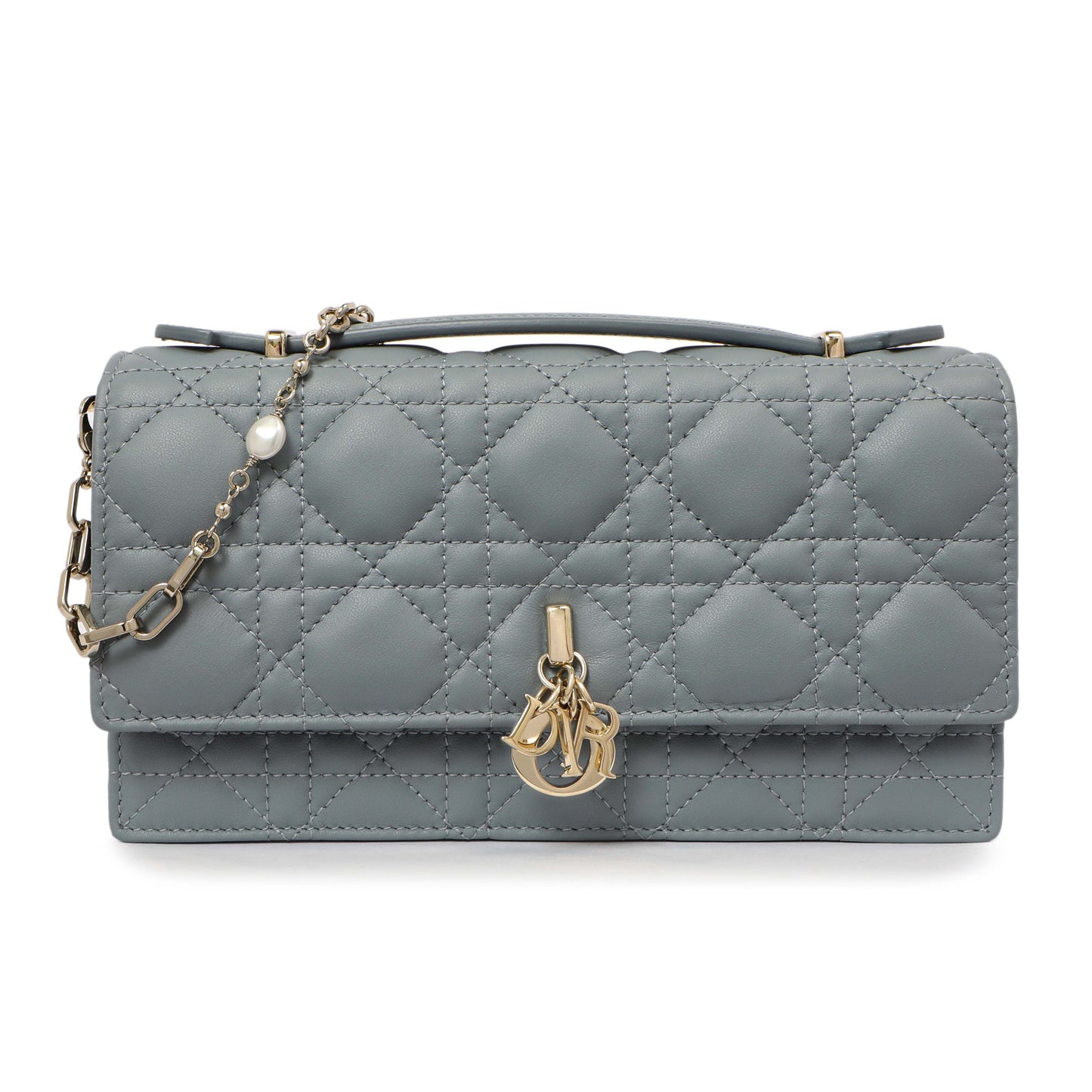 Exclusive Christian Dior Cloud Blue Lambskin Mini Miss Dior — Front View