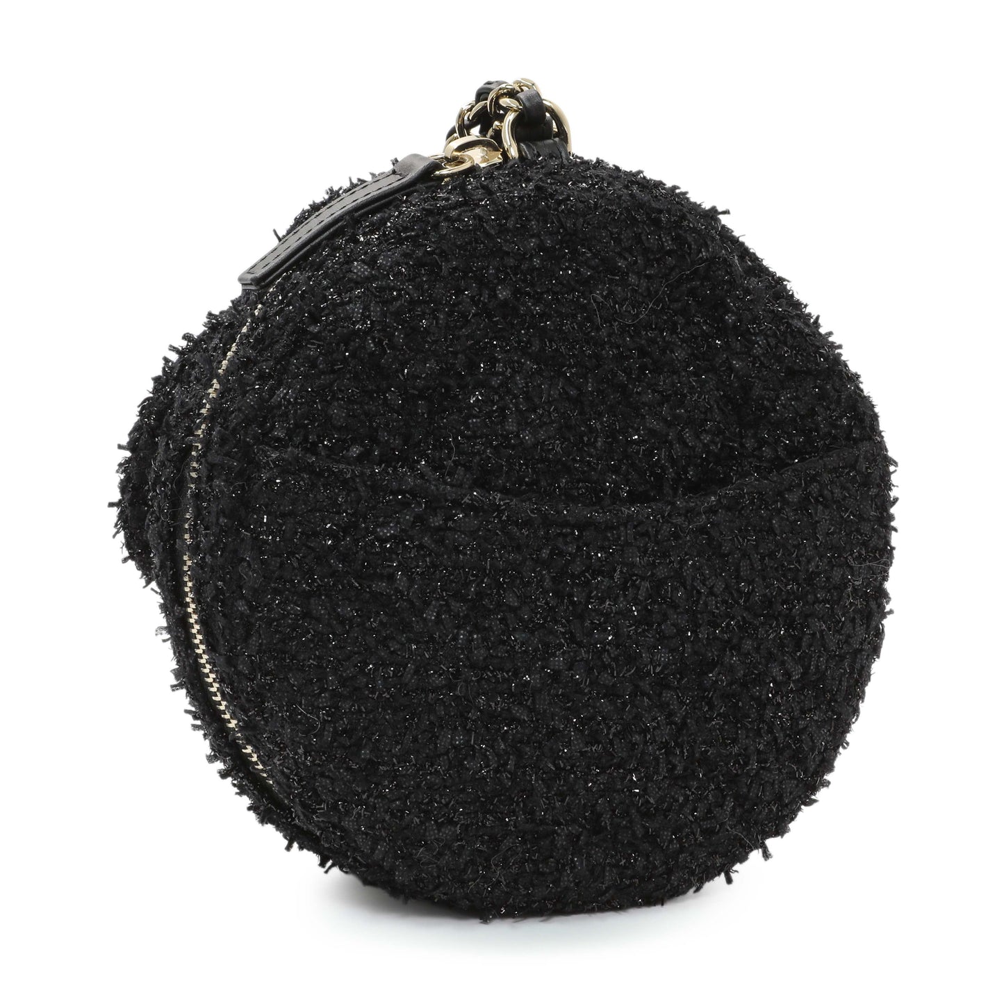 Exclusive Chanel Black Tweed Coco Beach Expandable Barrel Bag — Detail View