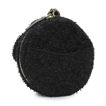 Exclusive Chanel Black Tweed Coco Beach Expandable Barrel Bag — Detail View