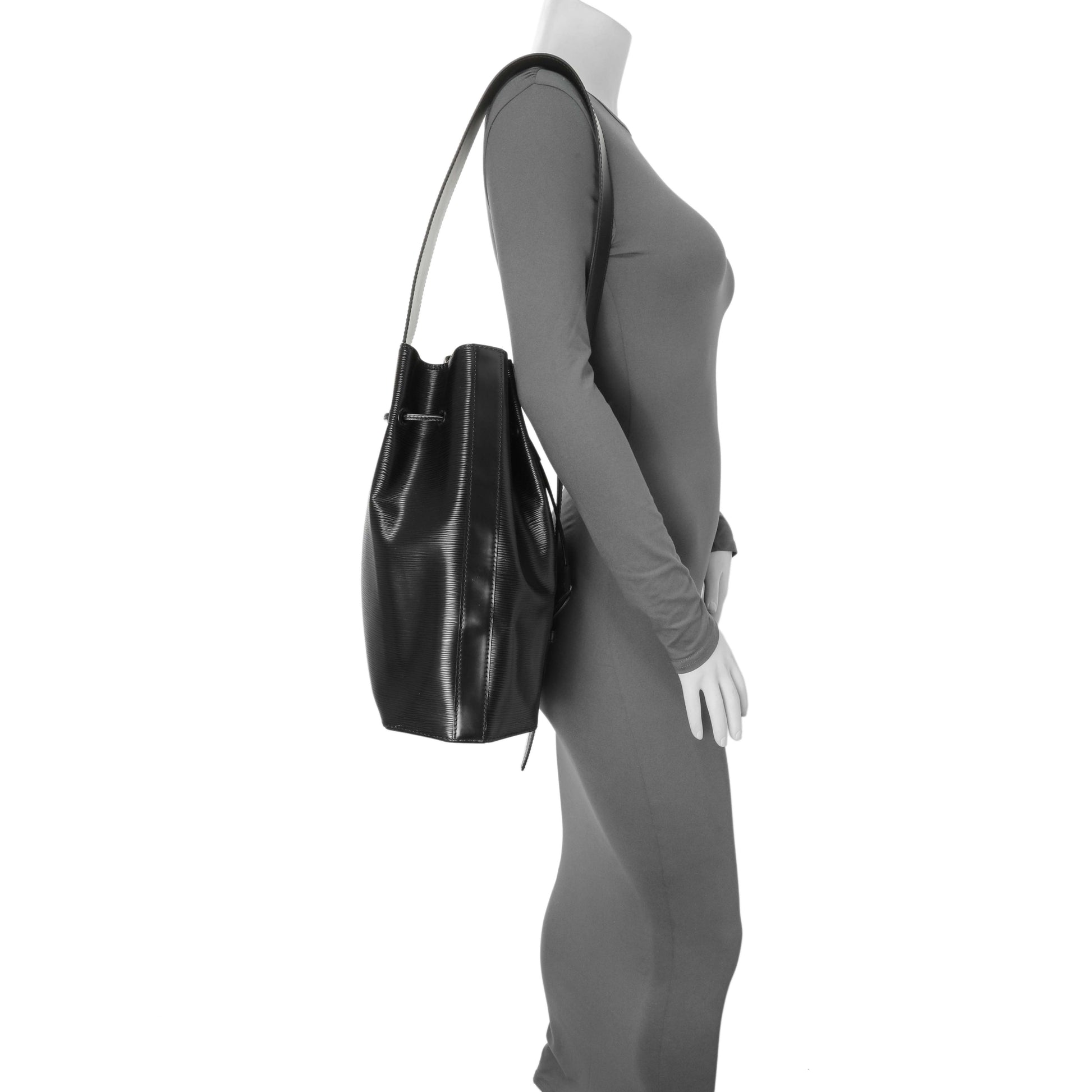Exclusive Louis Vuitton Black Epi Sac a Dos Drawstring Bag — Alternate View 11
