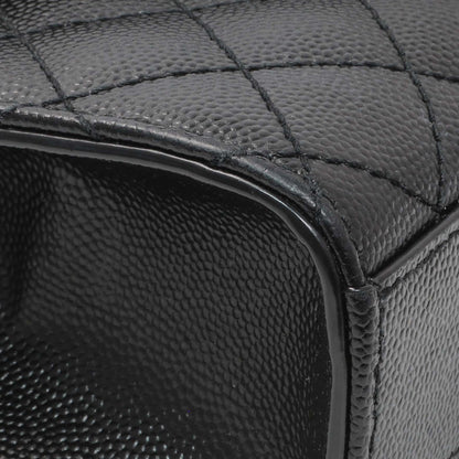 Exclusive Saint Laurent Black Grain De Poudre Textured Mixed Matelasse Triquilt Small Monogram Satchel — Top View