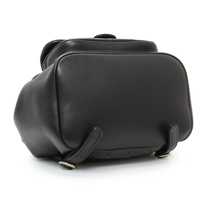 Exclusive Chanel Black Lambskin Quilted Large Duma Drawstring Backpack — Back View