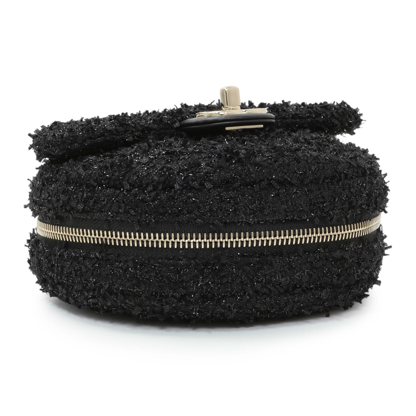 Exclusive Chanel Black Tweed Coco Beach Expandable Barrel Bag — Lifestyle View