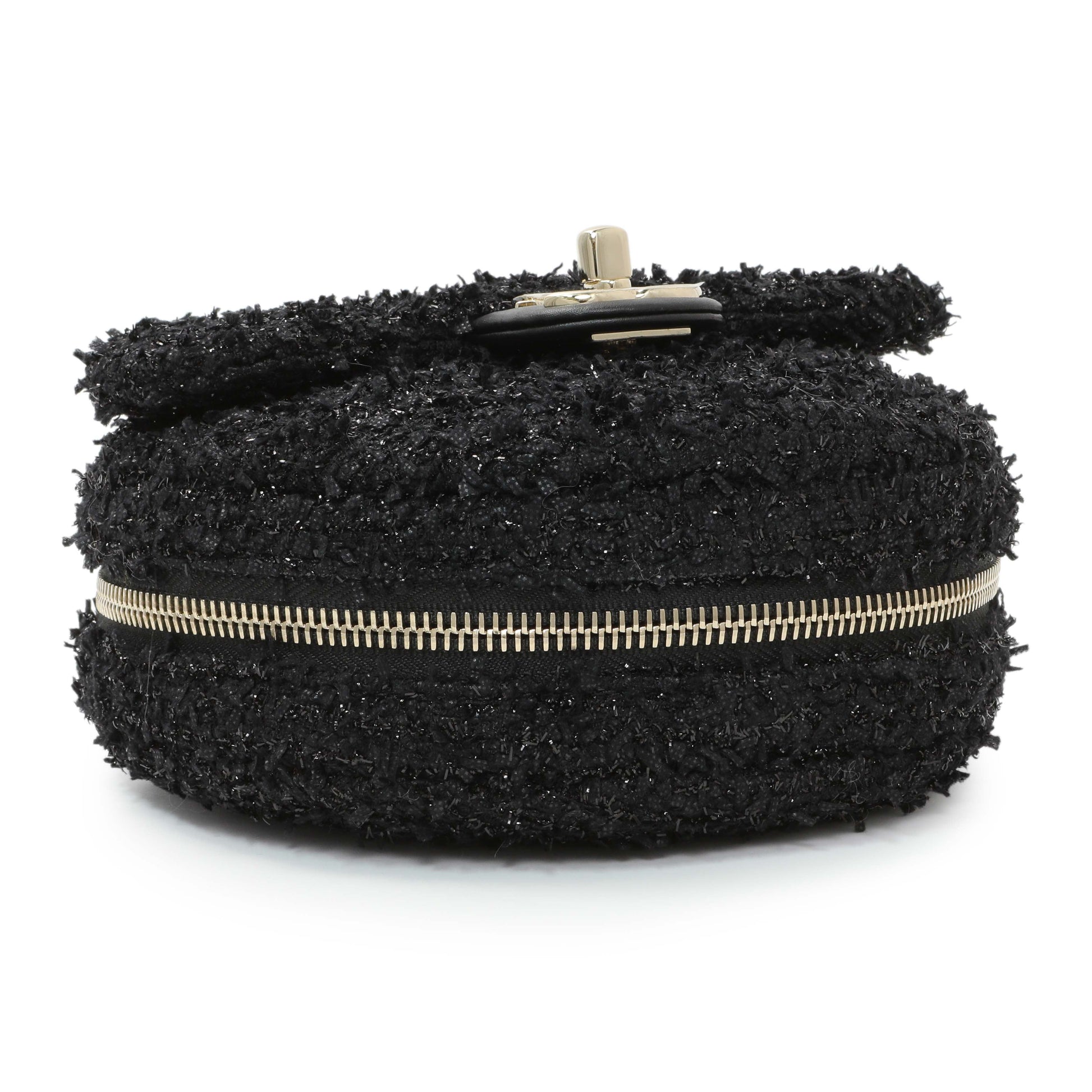 Exclusive Chanel Black Tweed Coco Beach Expandable Barrel Bag — Lifestyle View