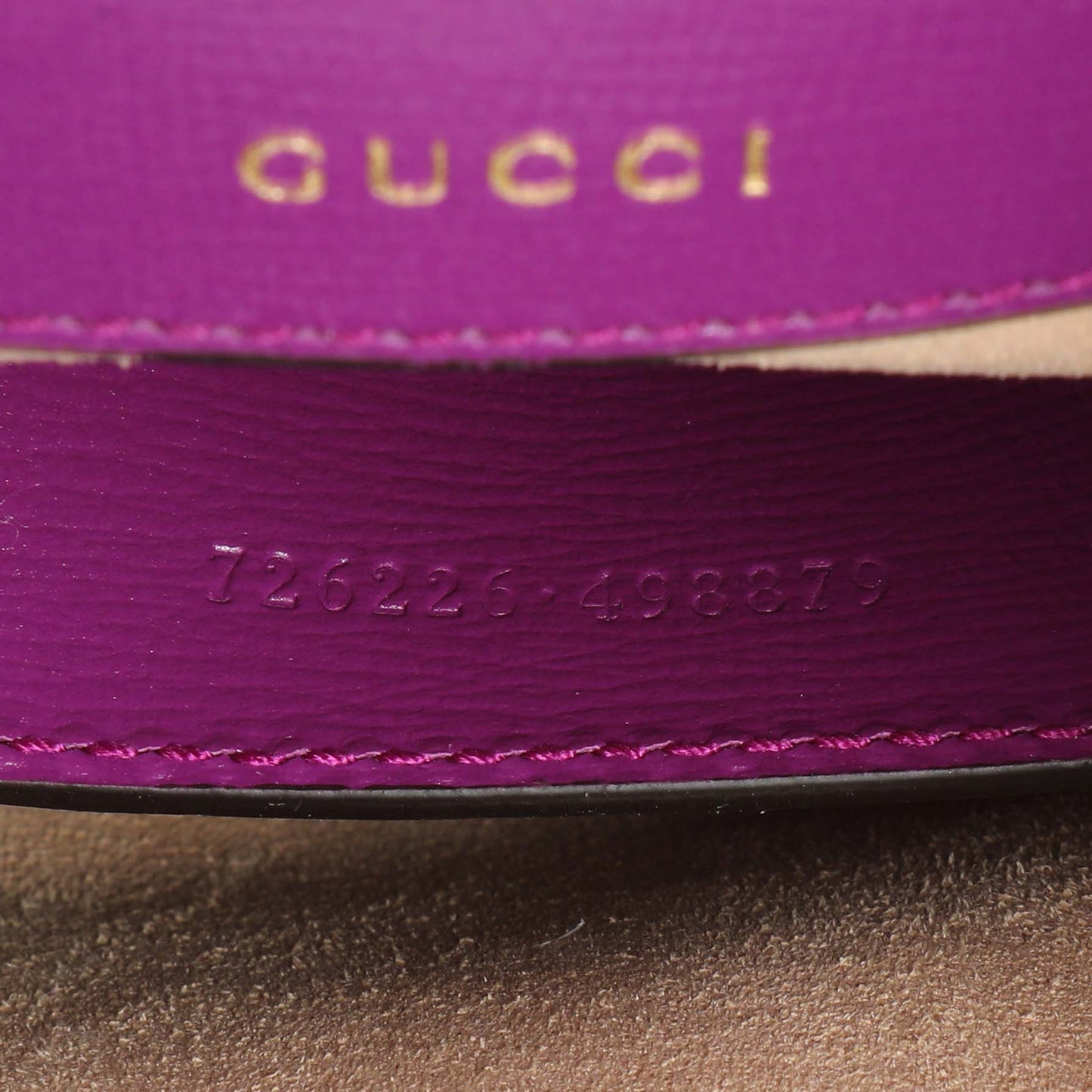 Exclusive Gucci Purple Calfskin Horsebit 1955 Small Shoulder Bag — Lifestyle View