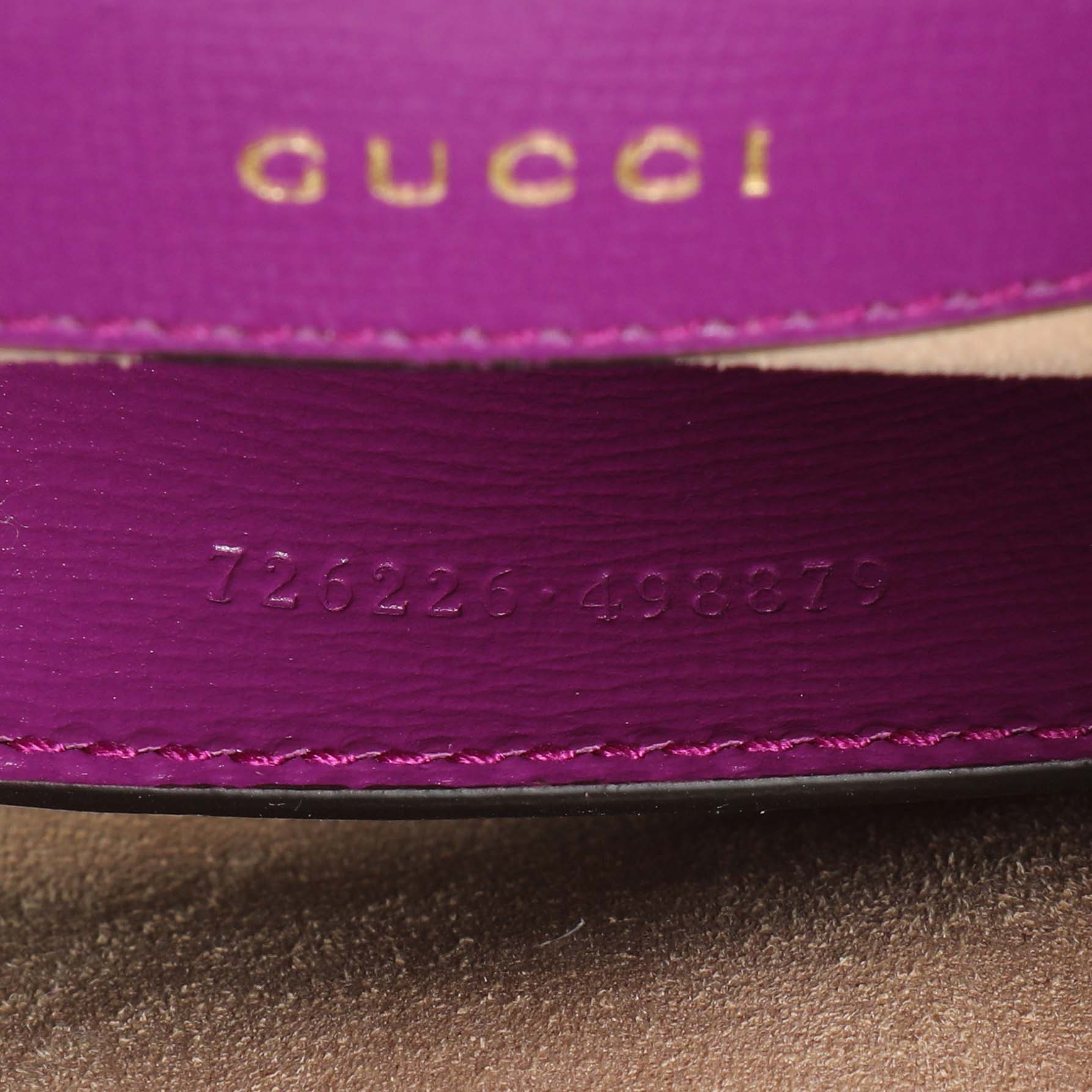 Exclusive Gucci Purple Calfskin Horsebit 1955 Small Shoulder Bag — Lifestyle View