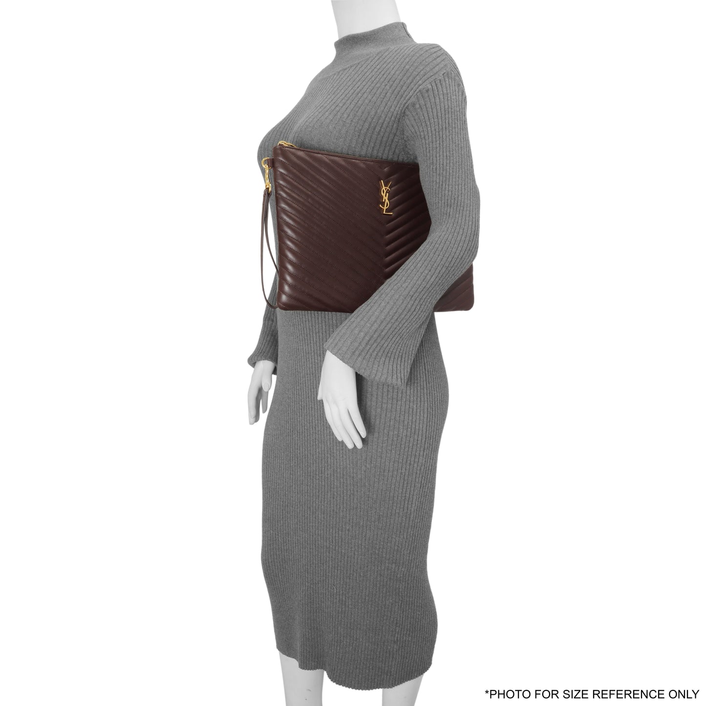 Exclusive Saint Laurent Burgundy Calfskin Matelasse Chevron Monogram Document Holder — Alternate View 9
