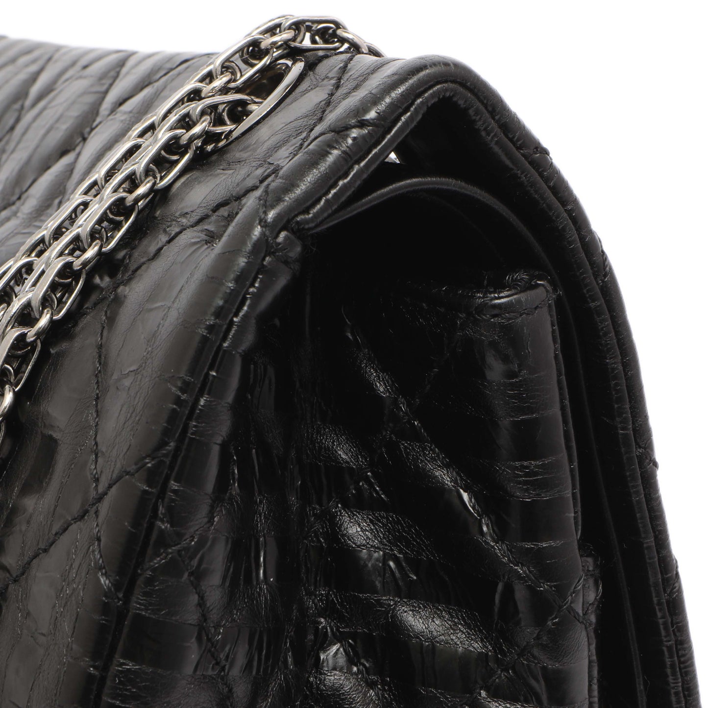 Exclusive Chanel Black Metallic Striped 2.55 Reissue Double Flap 227 — Alternate View 12
