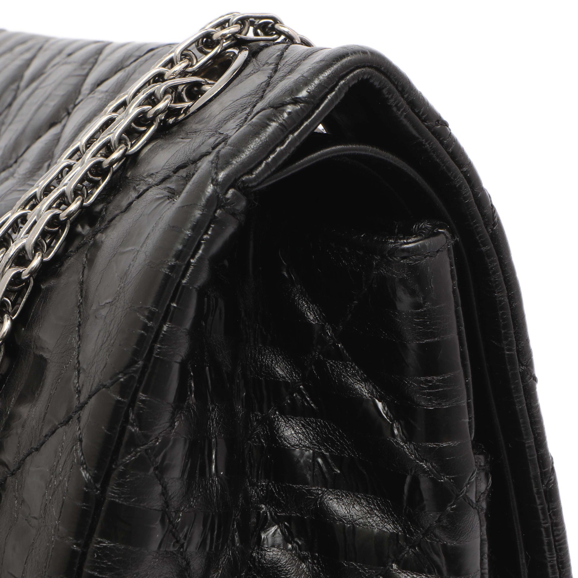 Exclusive Chanel Black Metallic Striped 2.55 Reissue Double Flap 227 — Alternate View 12