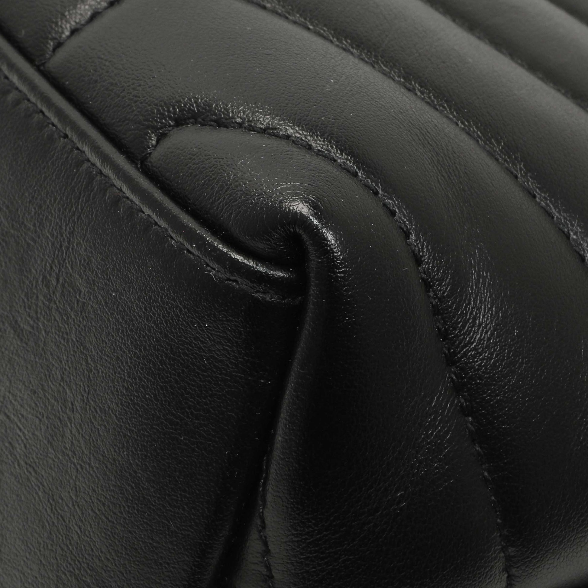 Exclusive Saint Laurent Black Calfskin Y Quilted Monogram Small Loulou Chain Satchel — Alternate View 7