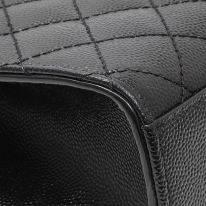 Exclusive Saint Laurent Black Grain De Poudre Textured Mixed Matelasse Triquilt Small Monogram Satchel — Lifestyle View