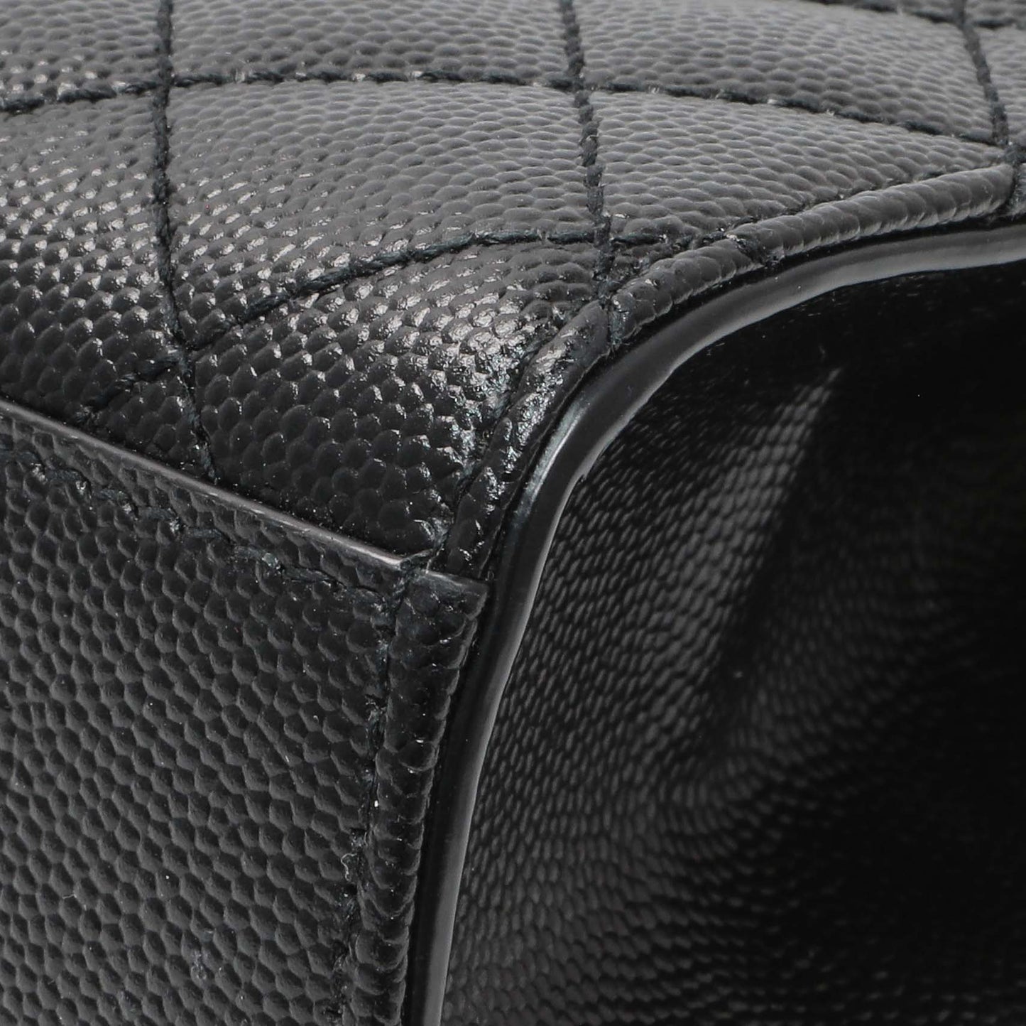 Exclusive Saint Laurent Black Grain De Poudre Textured Mixed Matelasse Triquilt Small Monogram Satchel — Alternate View 7