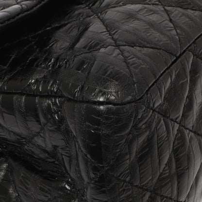 Exclusive Chanel Black Metallic Striped 2.55 Reissue Double Flap 227 — Detail View