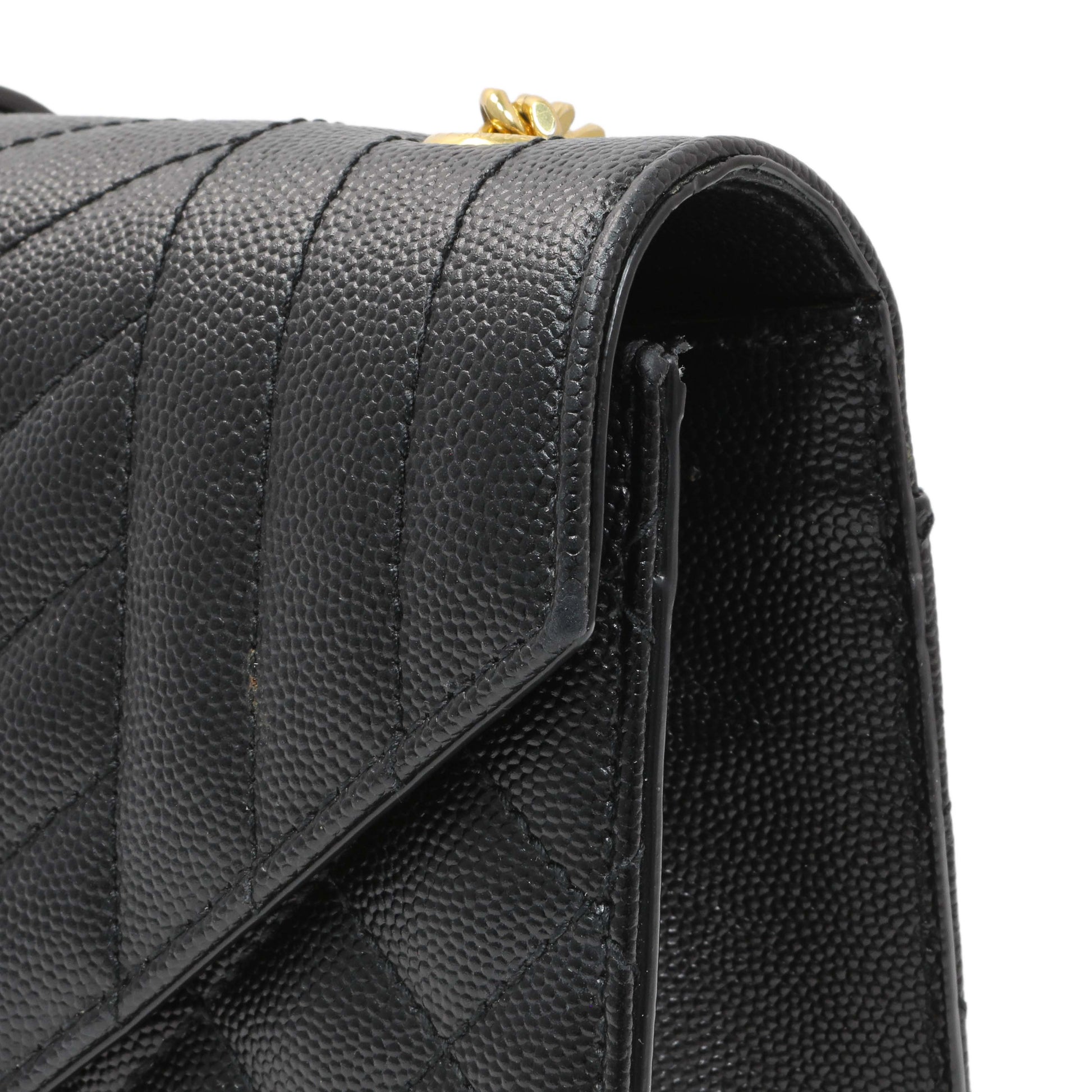 Exclusive Saint Laurent Black Grain De Poudre Textured Mixed Matelasse Triquilt Small Monogram Satchel — Alternate View 12