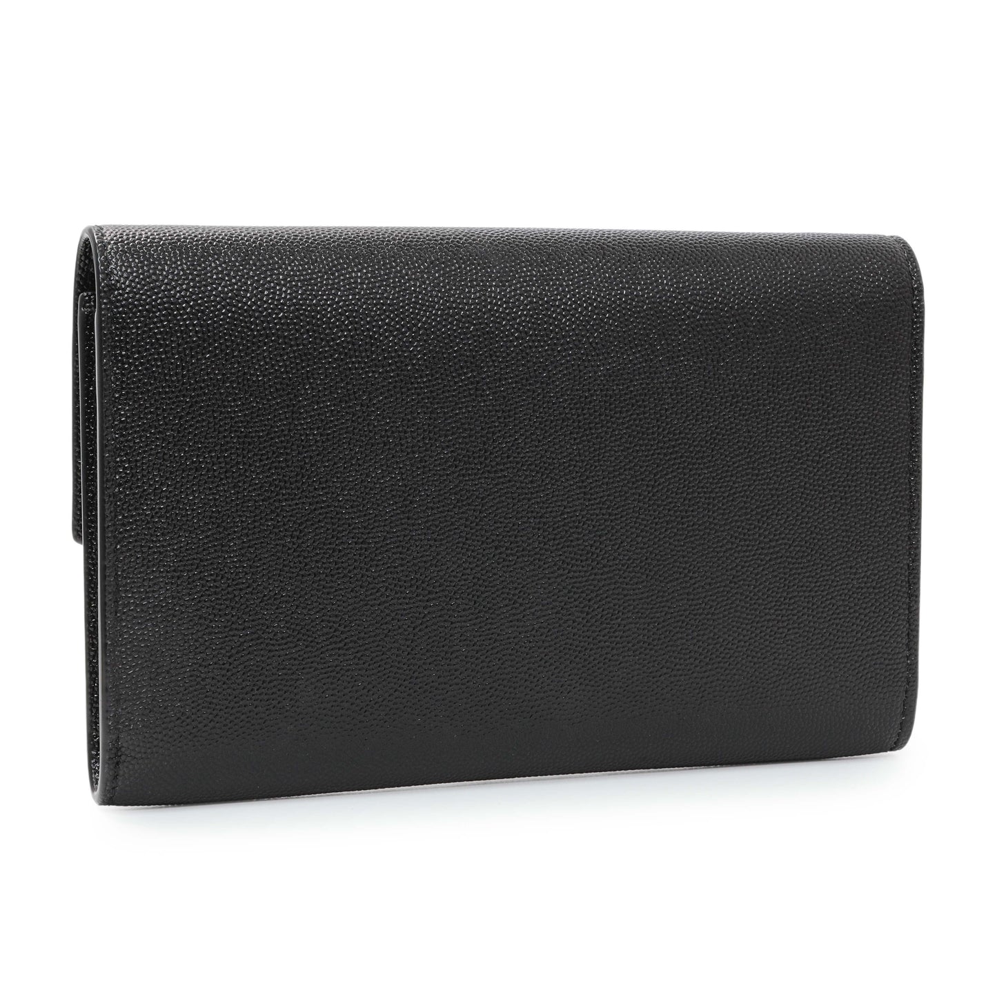 Exclusive Saint Laurent Black Grain De Poudre Monogram Uptown Chain Wallet — Side View