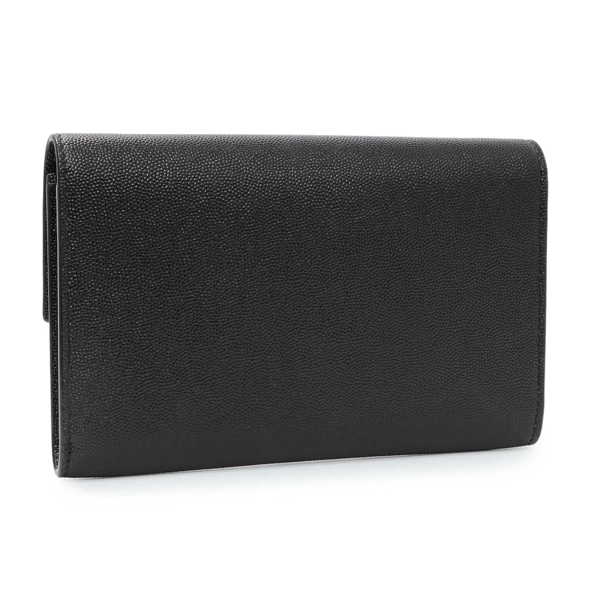 Exclusive Saint Laurent Black Grain De Poudre Monogram Uptown Chain Wallet — Side View