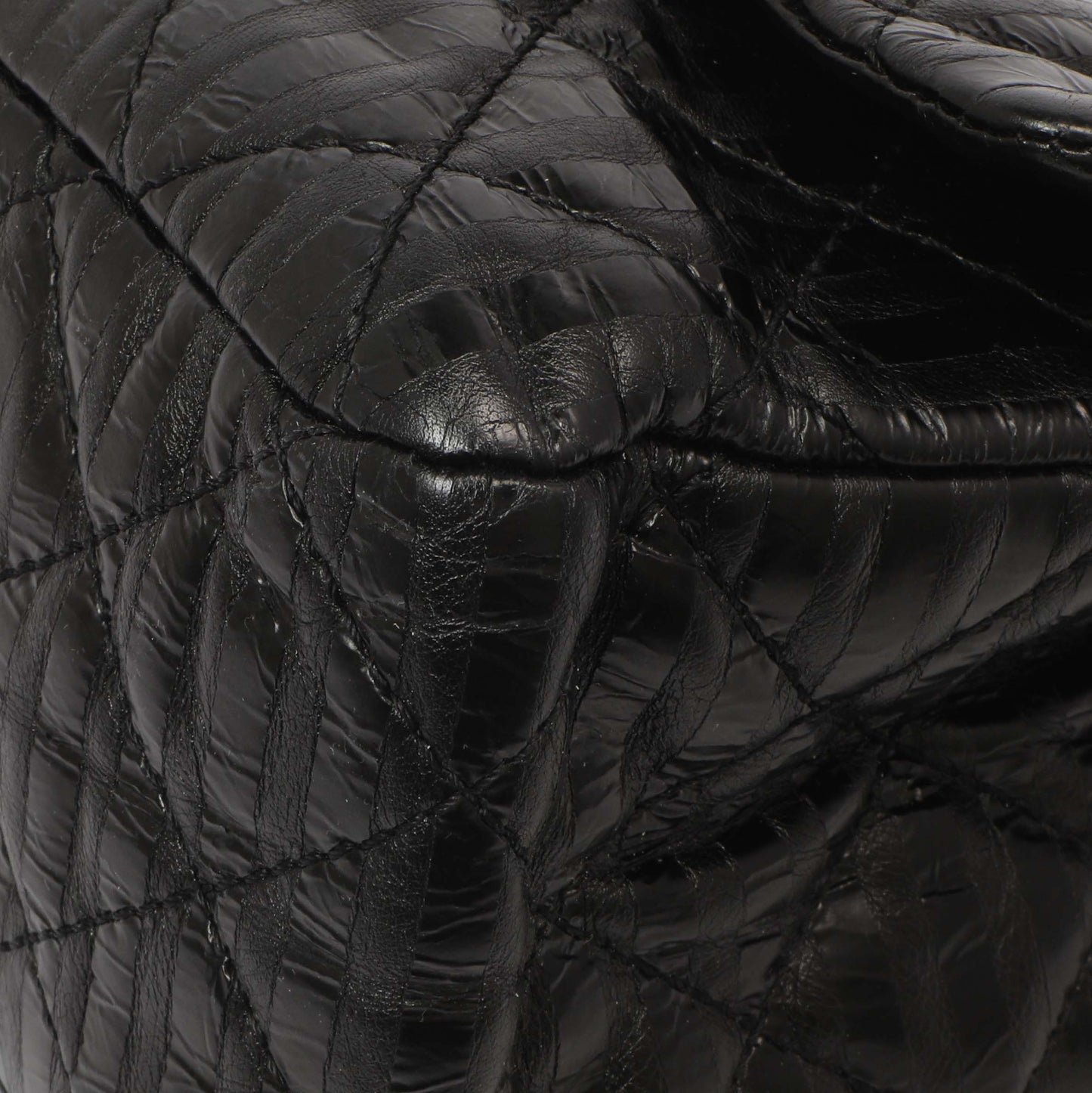 Exclusive Chanel Black Metallic Striped 2.55 Reissue Double Flap 227 — Lifestyle View