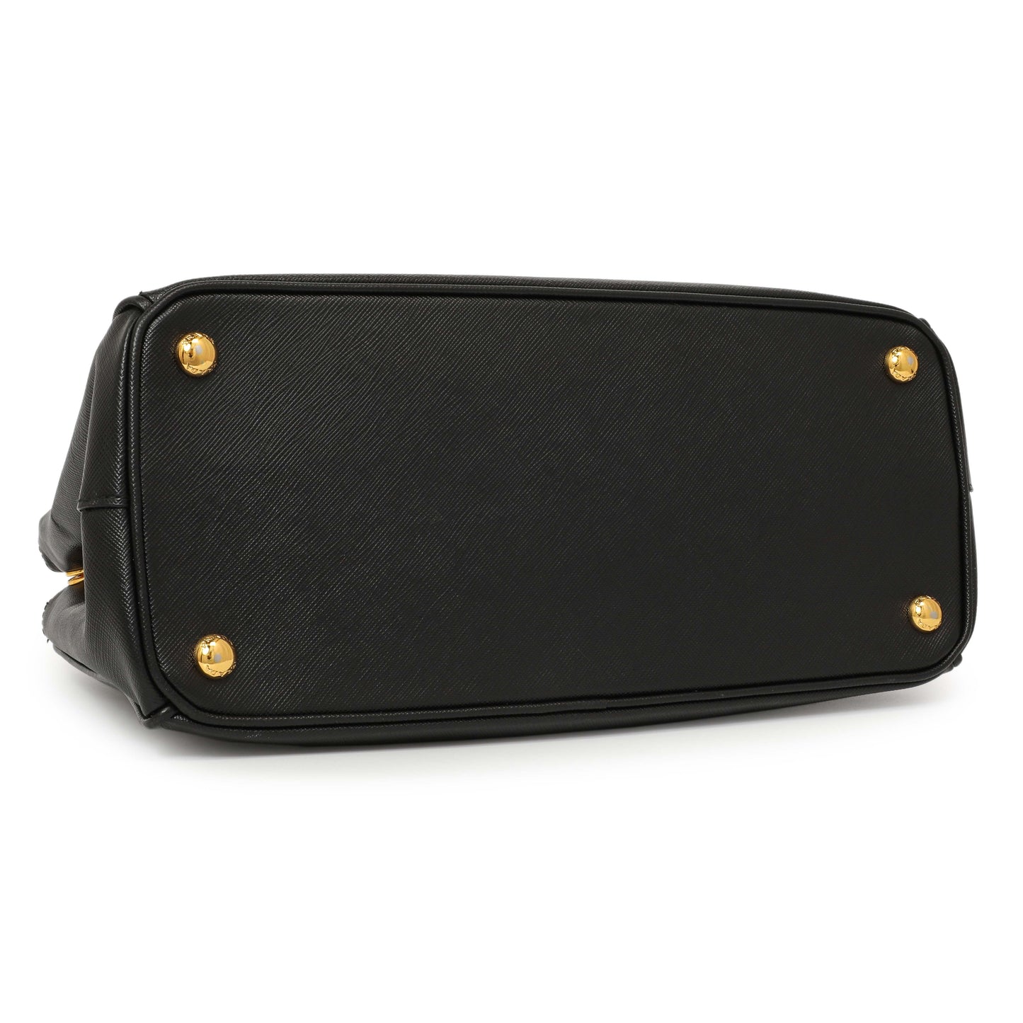 Exclusive Prada Black Saffiano Small Galleria Double Zip Tote — Back View