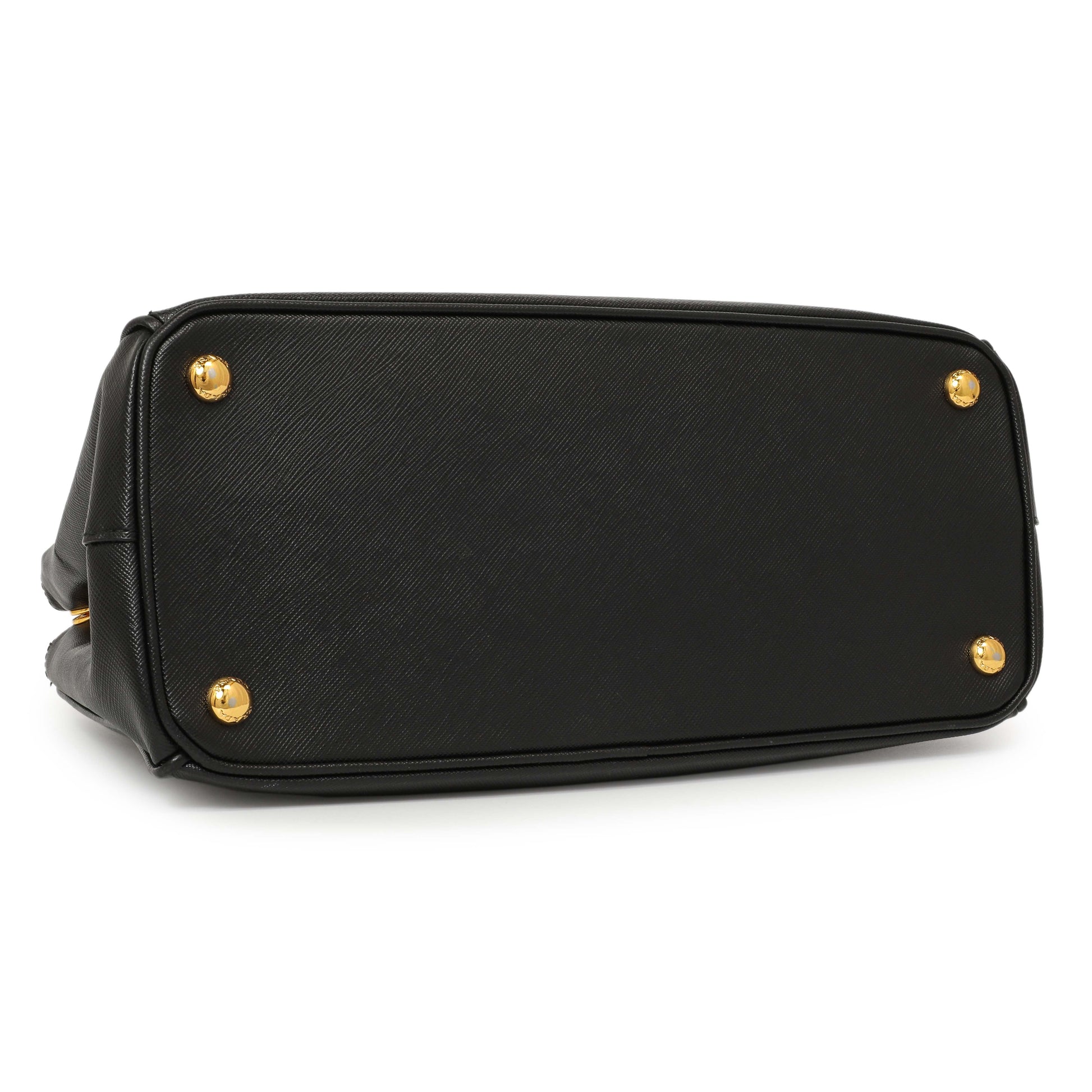 Exclusive Prada Black Saffiano Small Galleria Double Zip Tote — Back View