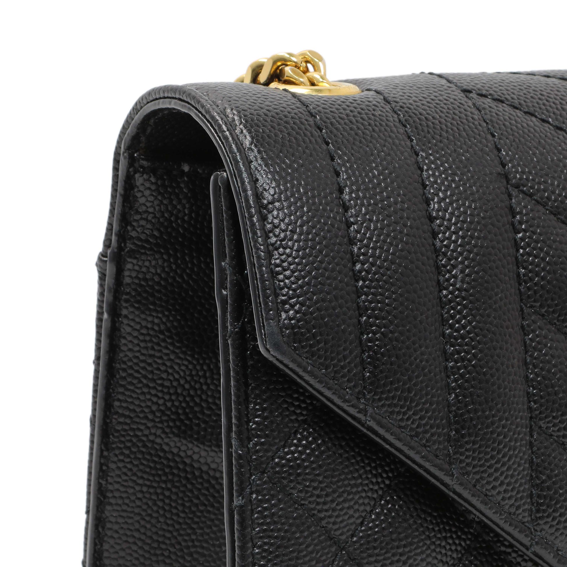 Exclusive Saint Laurent Black Grain De Poudre Textured Mixed Matelasse Triquilt Small Monogram Satchel — Alternate View 13