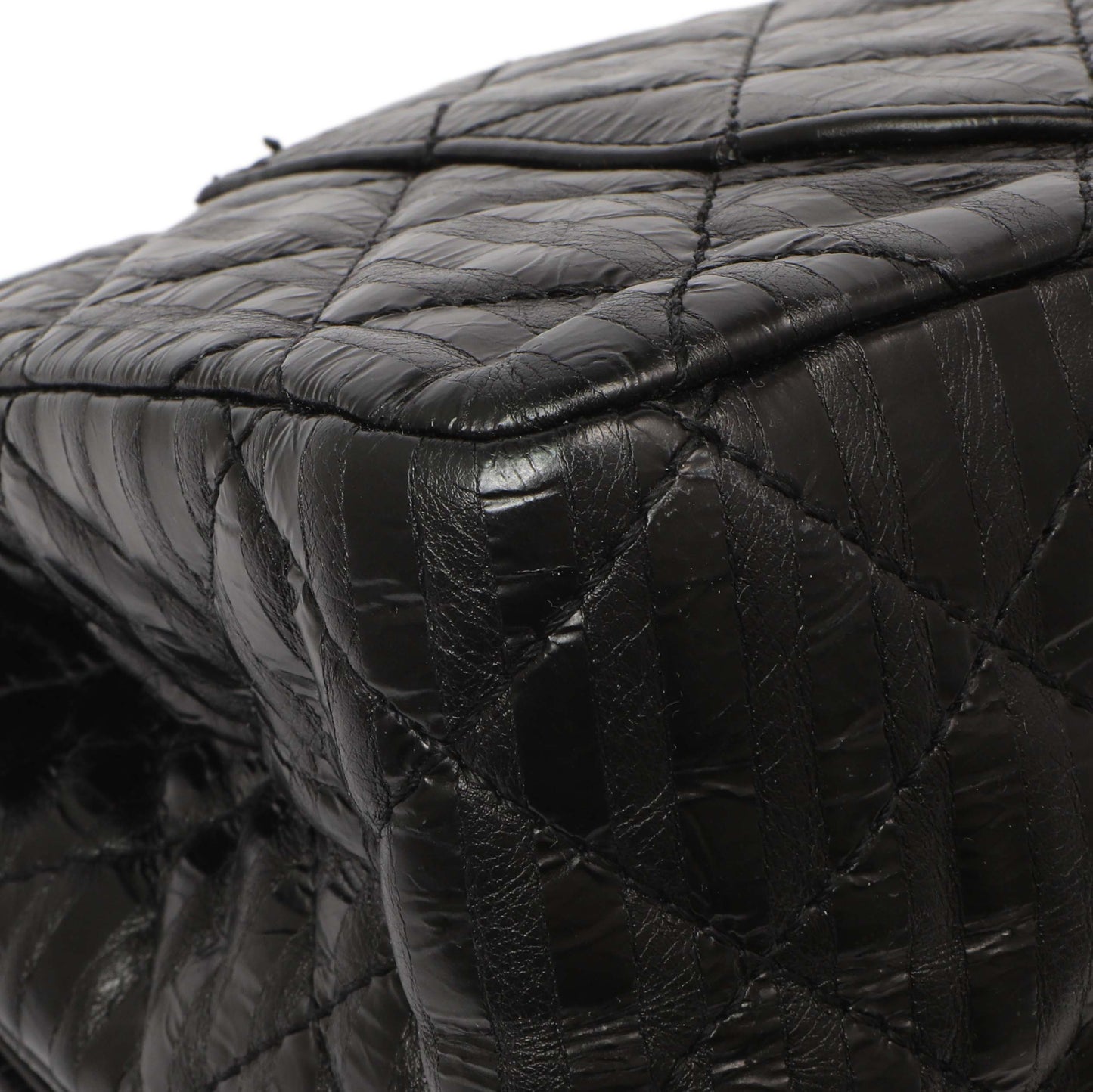 Exclusive Chanel Black Metallic Striped 2.55 Reissue Double Flap 227 — Alternate View 7