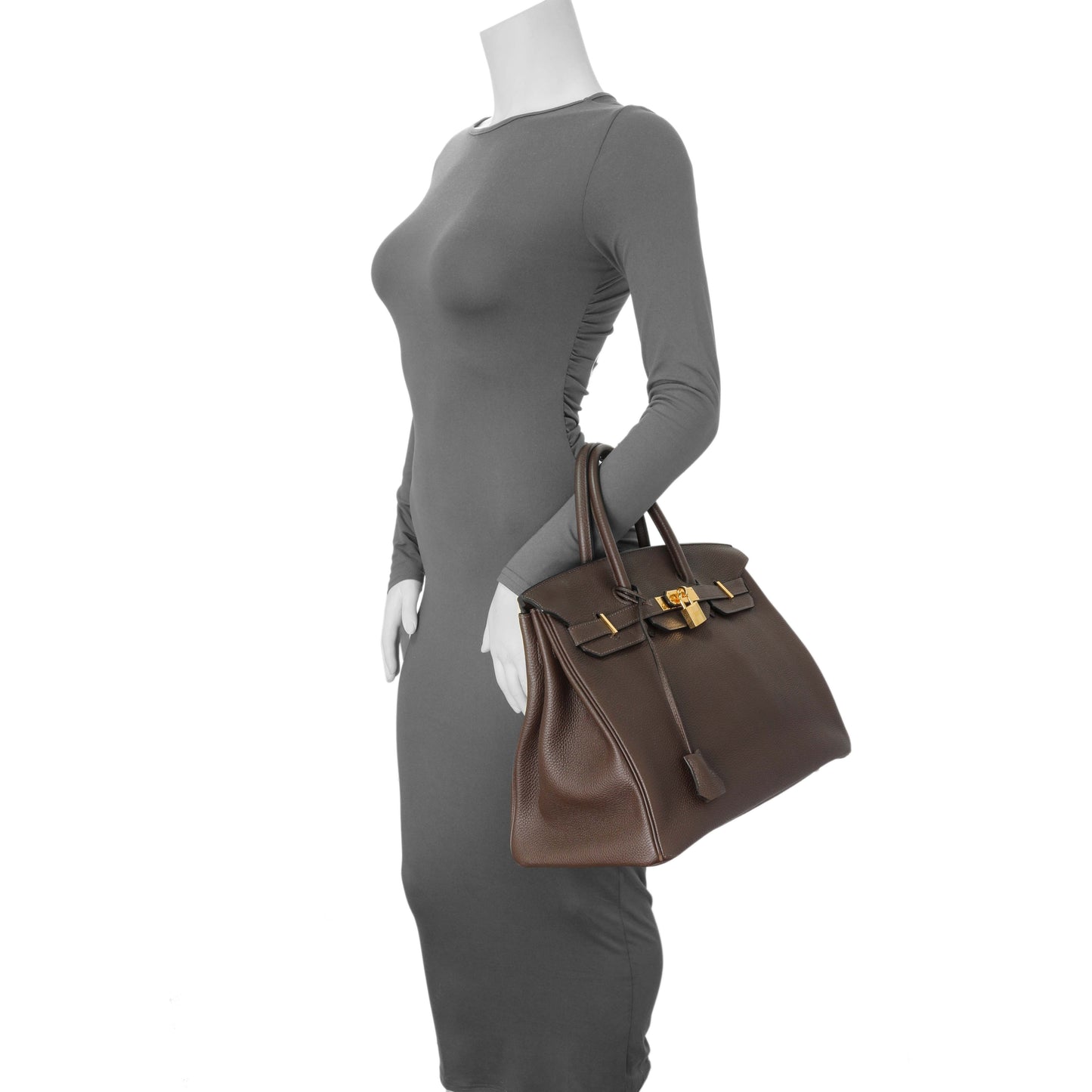 Exclusive Hermes Cacao Togo Birkin 35 GHW — Alternate View 11