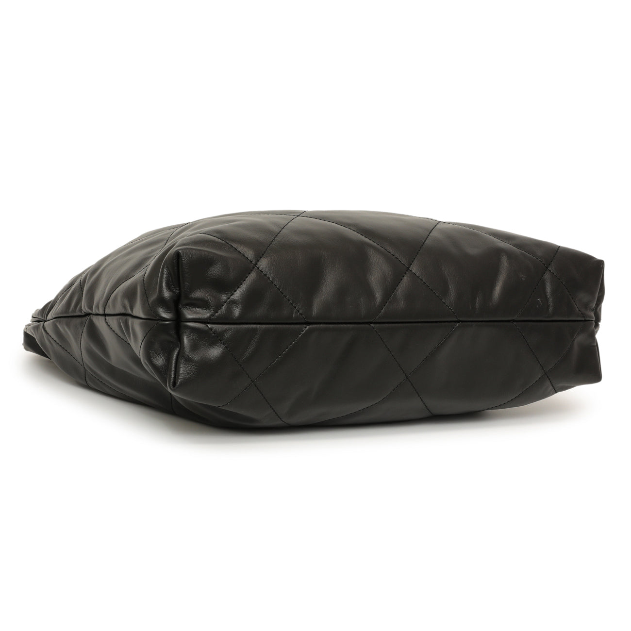 Exclusive Chanel Black Quilted Shiny Calfskin Small 22 — Back View