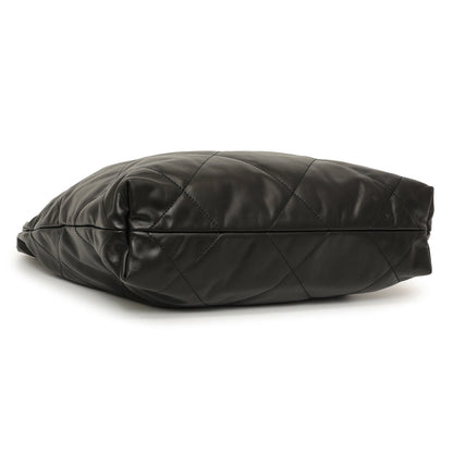 Exclusive Chanel Black Quilted Shiny Calfskin Small 22 — Back View