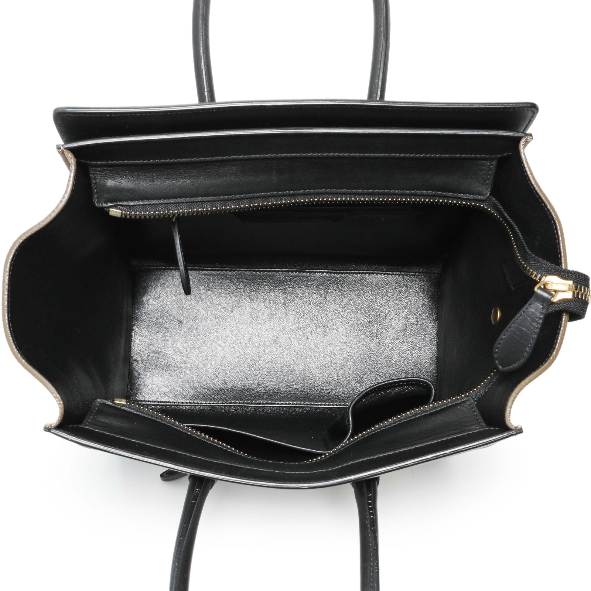 Exclusive Celine Tricolor Calfskin Suede Micro Luggage Tote — Alternate View 8